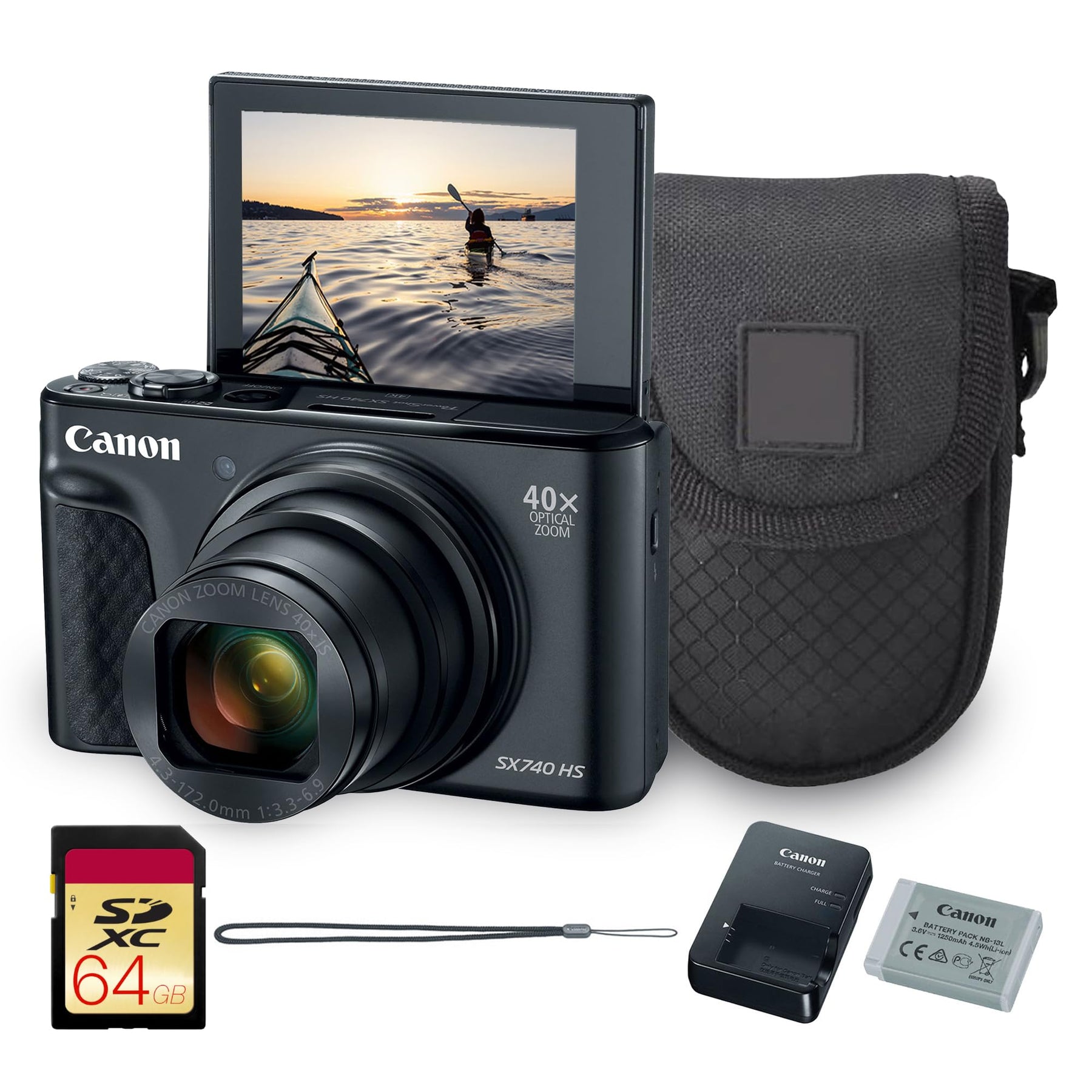 Canon SX740 Digital Camera Travel Bundle